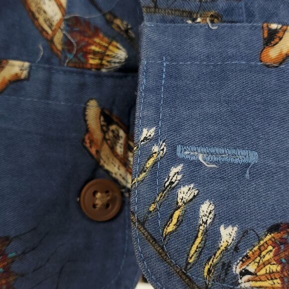 Chaps Ralph Lauren Y2K mens long sleeve shirt. Indian design print, blue. large - Picture 6 of 8